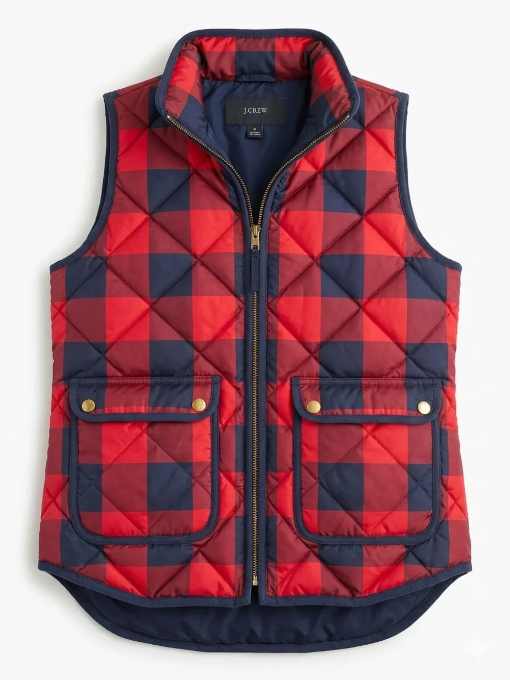 SZ XS J.CREW EXCURSION DOWN  BUFFALO CHECK CLASSIC QUILTED PUFFER VEST fall